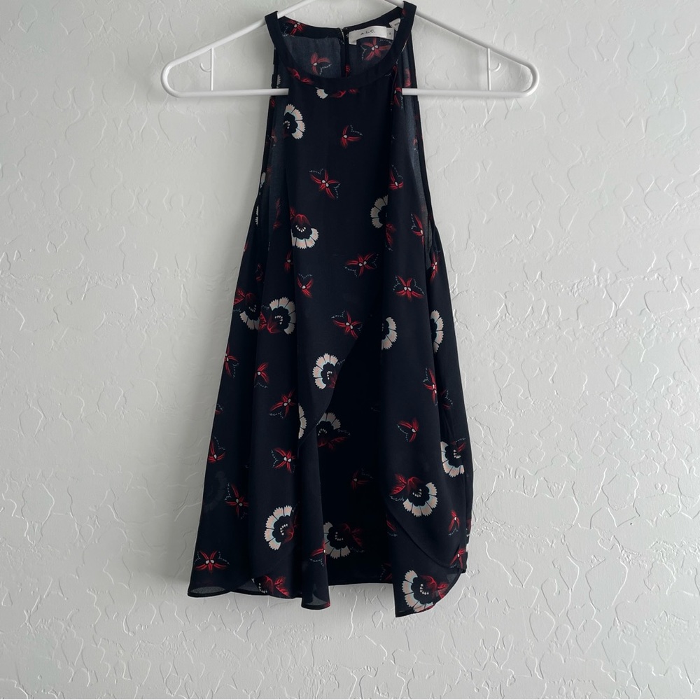 A.L.C. Crossover Front High Neck Sleeveless Blouse